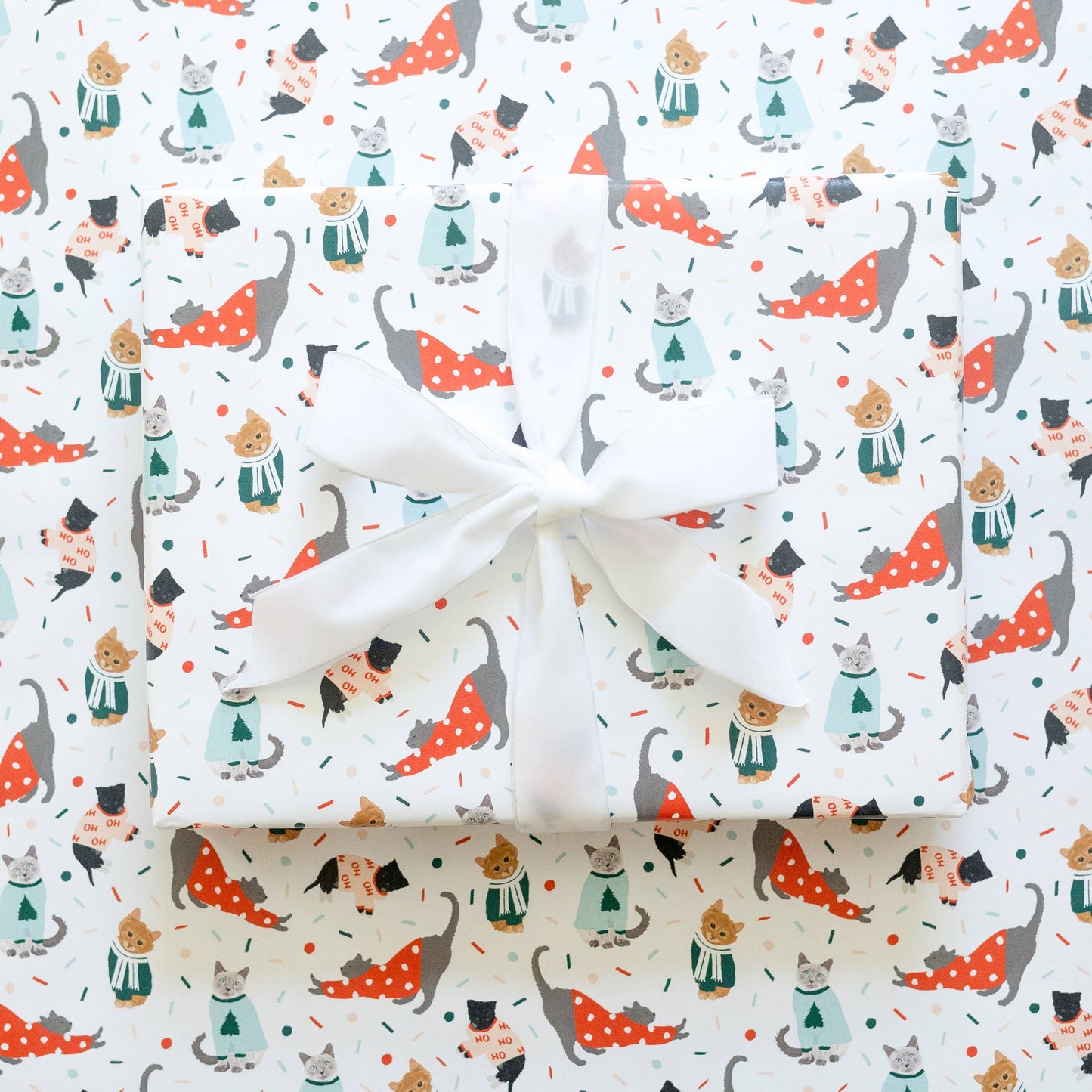 Holiday Cats Wrapping Paper Continuous Roll