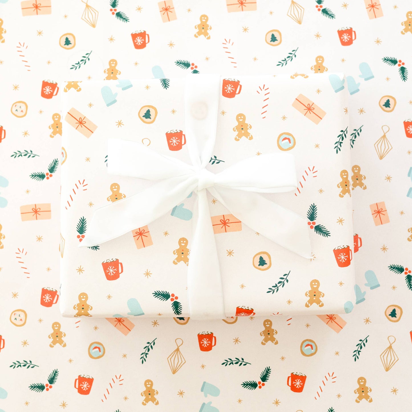 Pink Holiday Pattern Wrapping Paper Continuous Roll