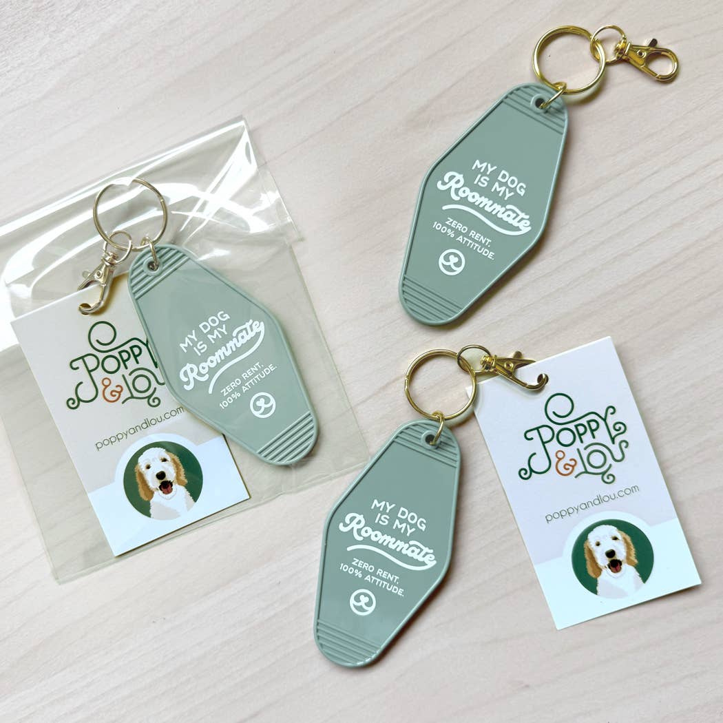 My Dog Is My Roommate – Vintage Motel Keychain