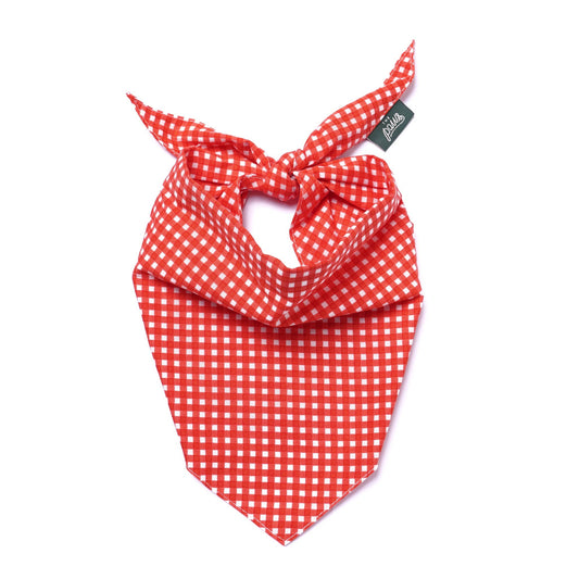 Red Gingham Dog Bandana