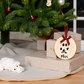 Christmas Wooden Pawprints Holiday Ornament