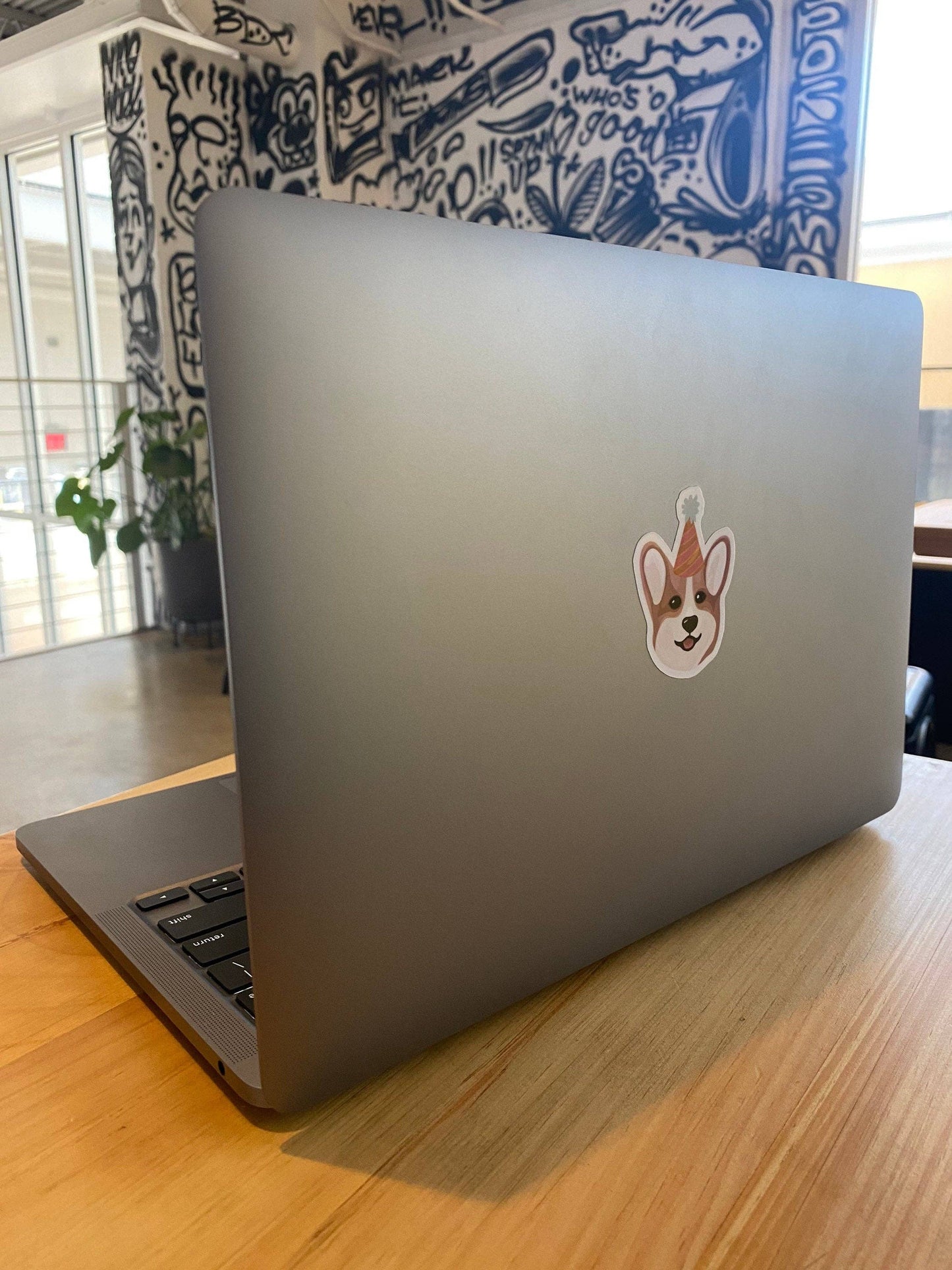 Corgi Party Hat Sticker
