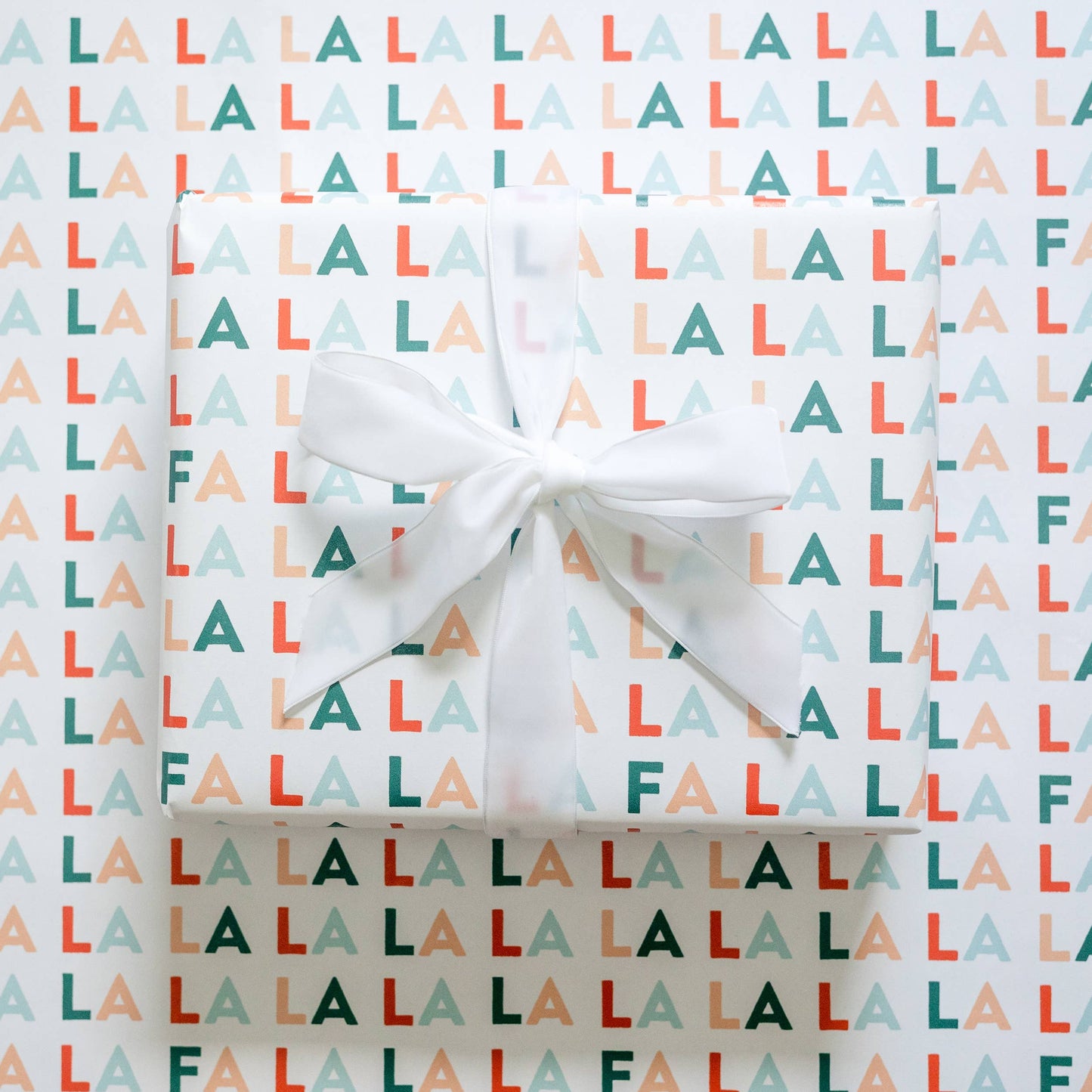 FA LA LA Lettered Wrapping Paper Continuous Roll