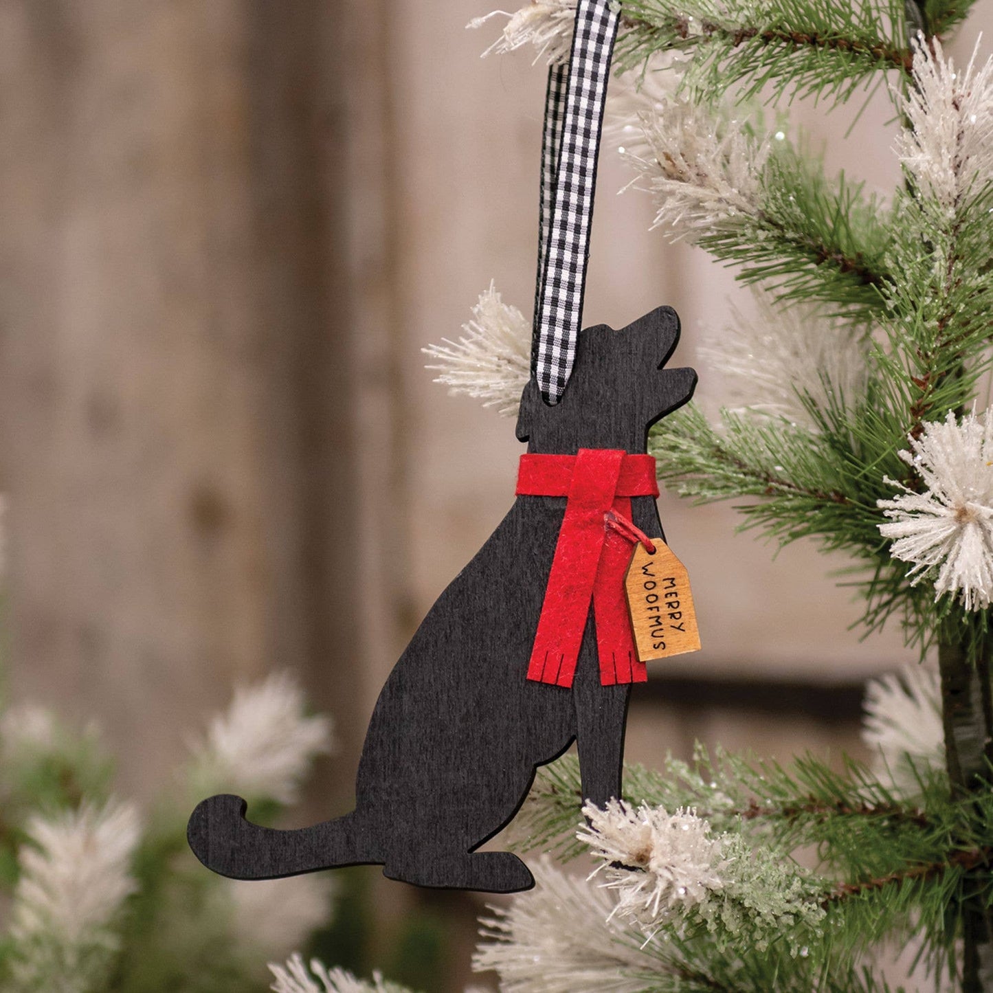 Merry Woofmas Dog With Scarf Christmas Ornament