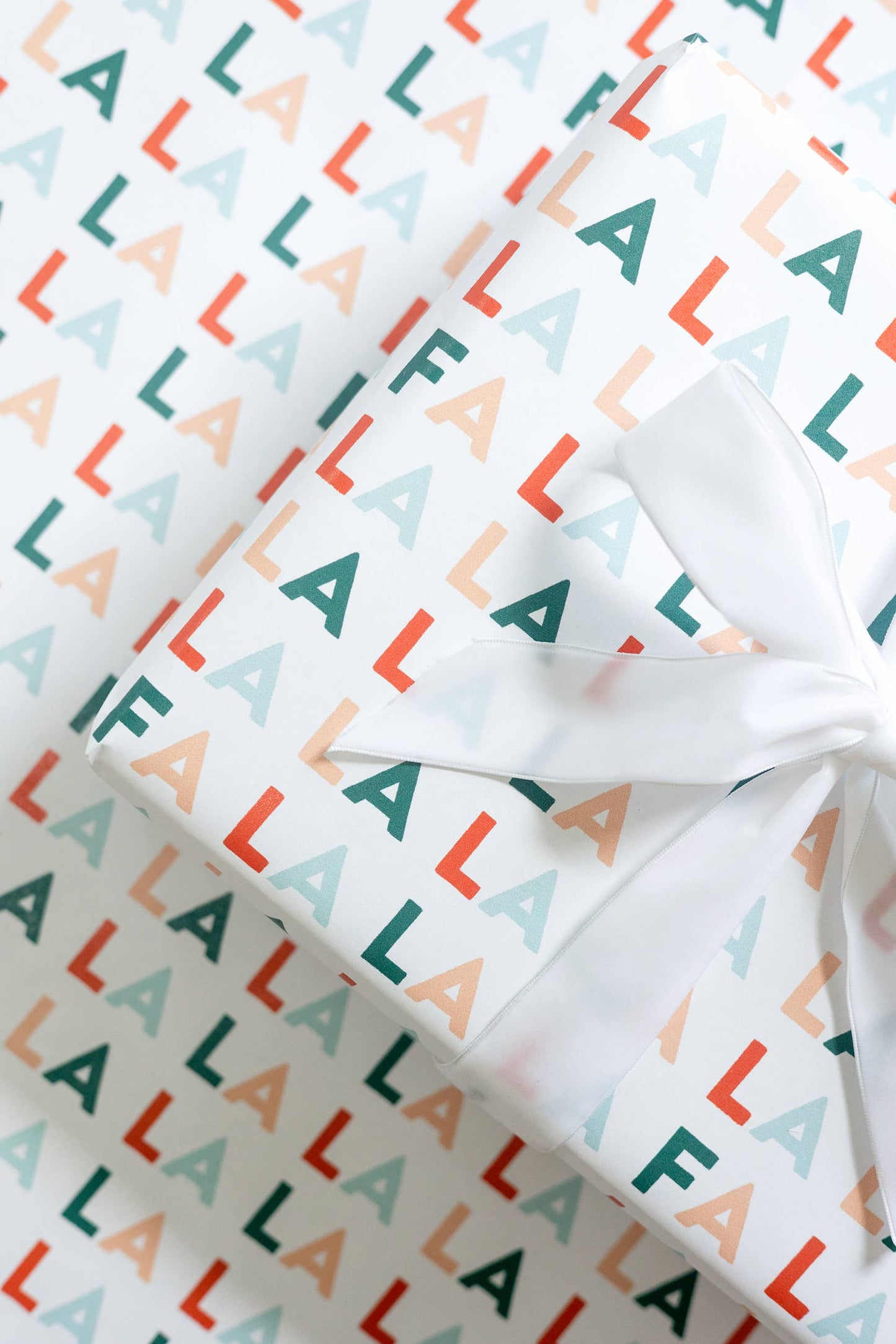 FA LA LA Lettered Wrapping Paper Continuous Roll