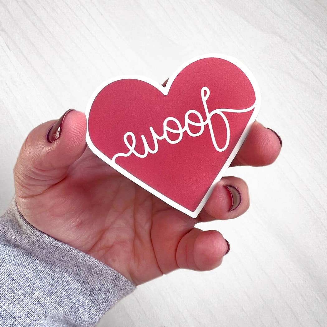Woof Heart Dog Sticker