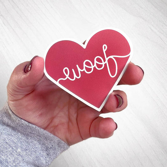 Woof Heart Dog Sticker