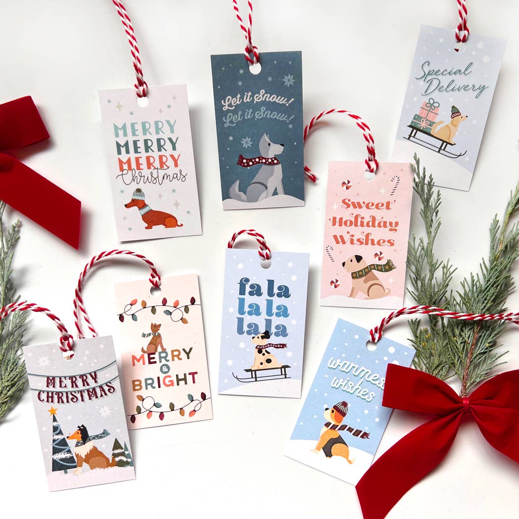 Christmas Gift Tag Set: Dog-Themed