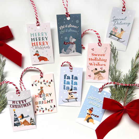 Christmas Gift Tag Set: Dog-Themed