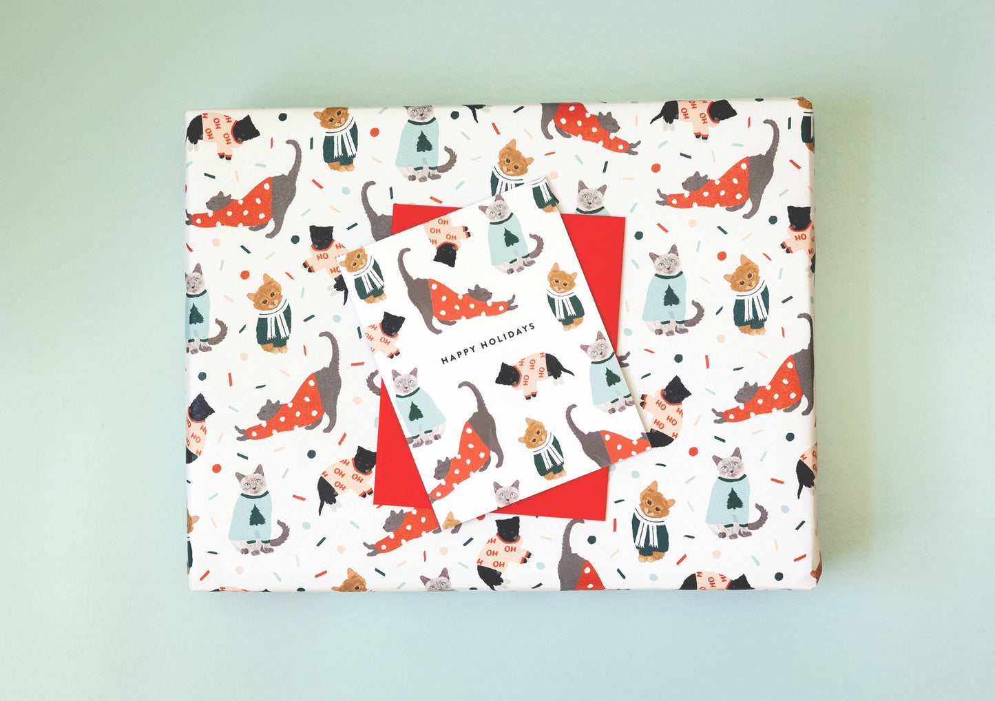 Holiday Cats Wrapping Paper Continuous Roll
