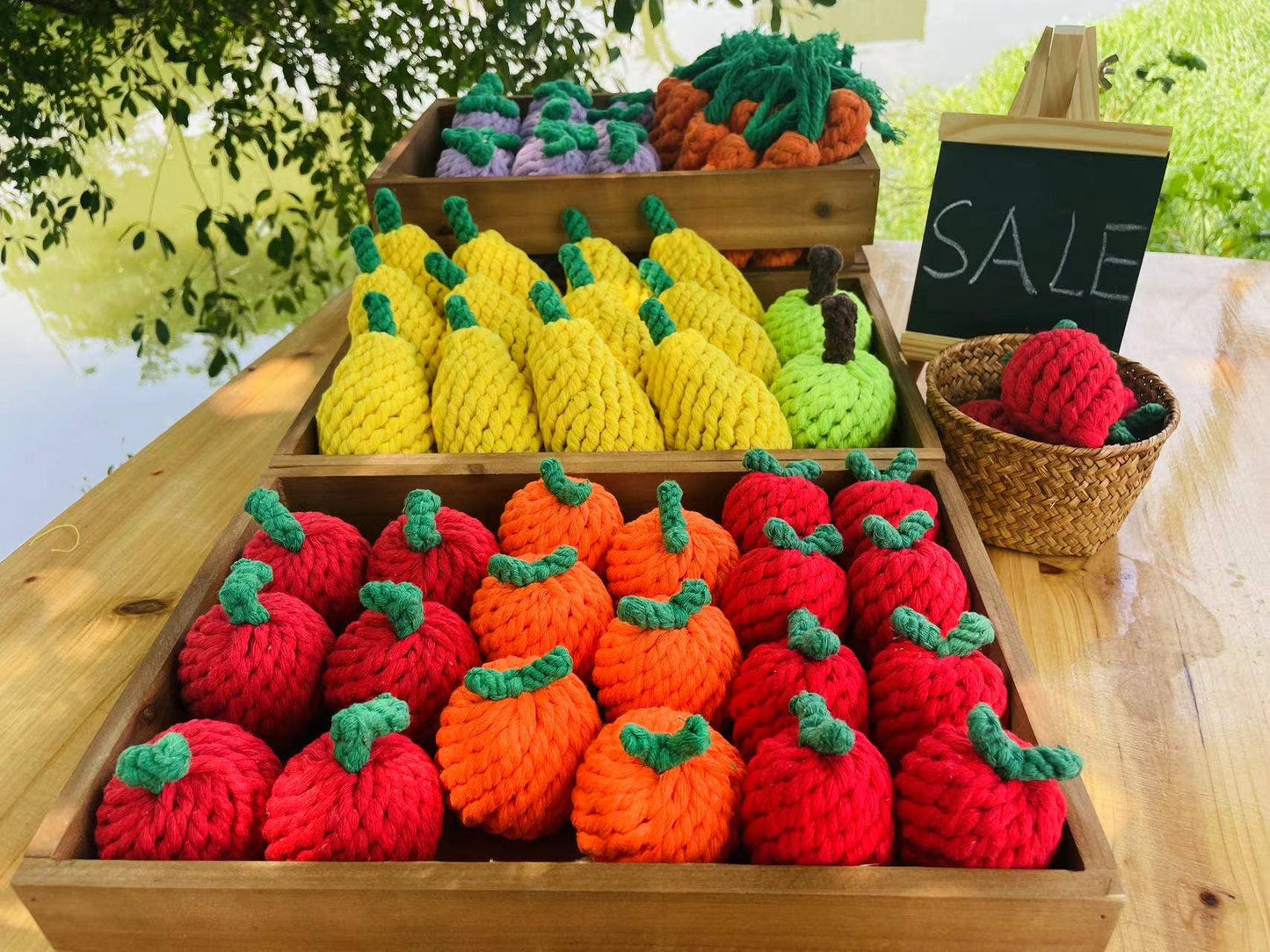 Handmade Fruit and Vegetable Rope Toys, Macrame Toys