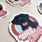 Wild Child, Black Lab Dog Sticker