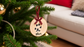Christmas Wooden Pawprints Holiday Ornament