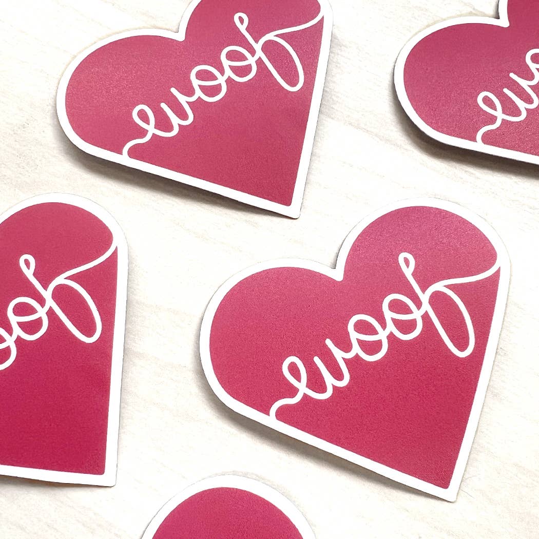 Woof Heart Dog Sticker