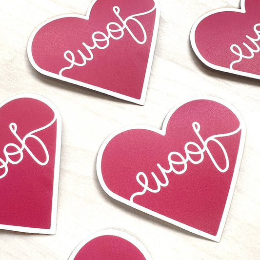 Woof Heart Dog Sticker