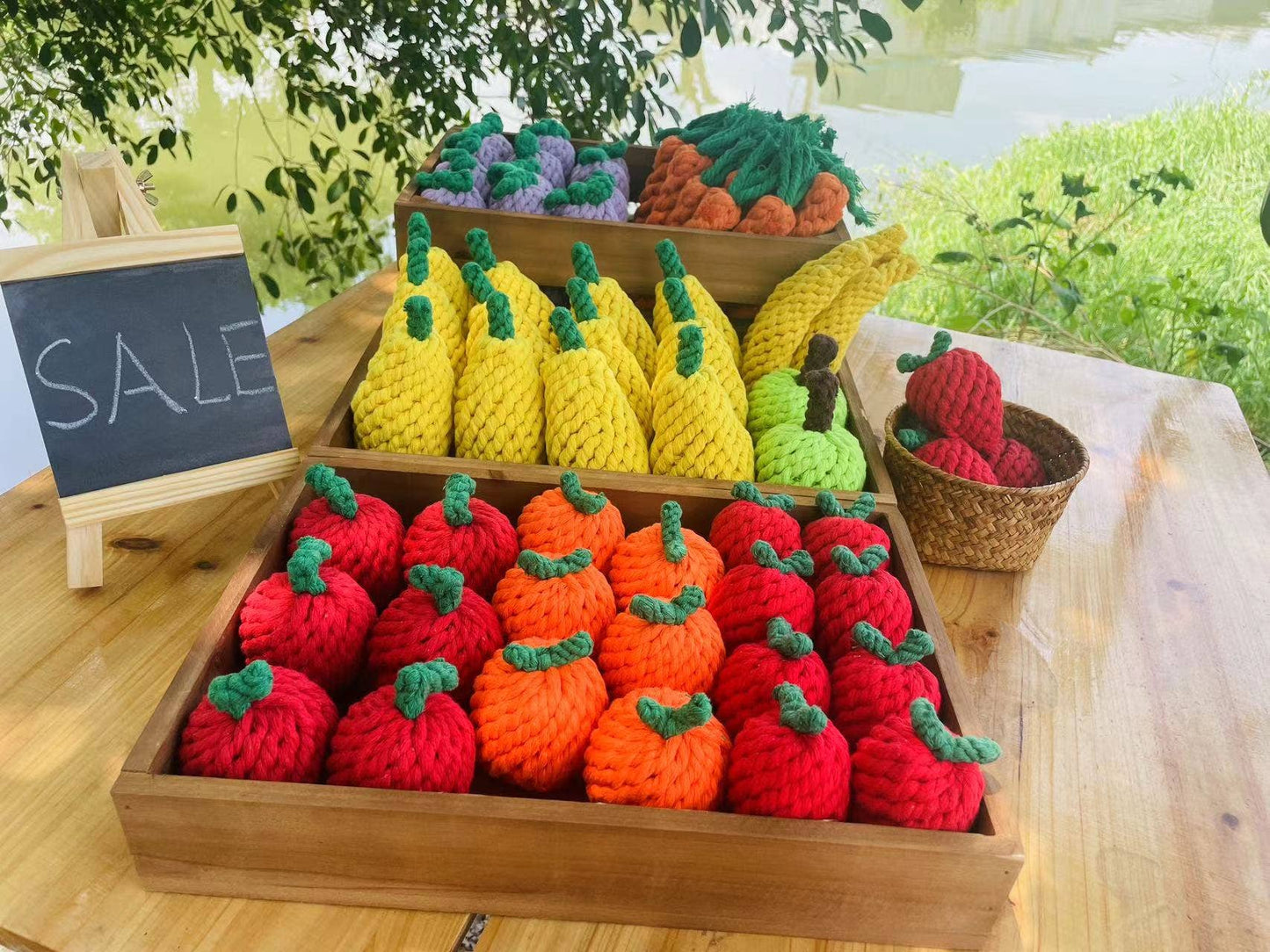 Handmade Fruit and Vegetable Rope Toys, Macrame Toys
