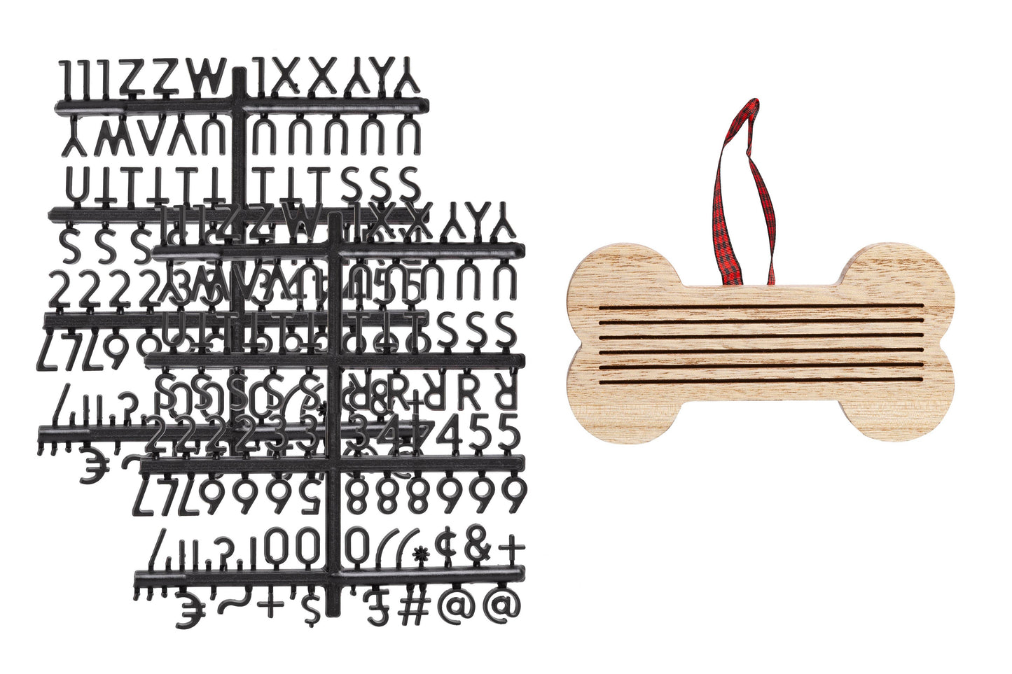 Christmas Wooden Bone Letterboard Pet Ornament
