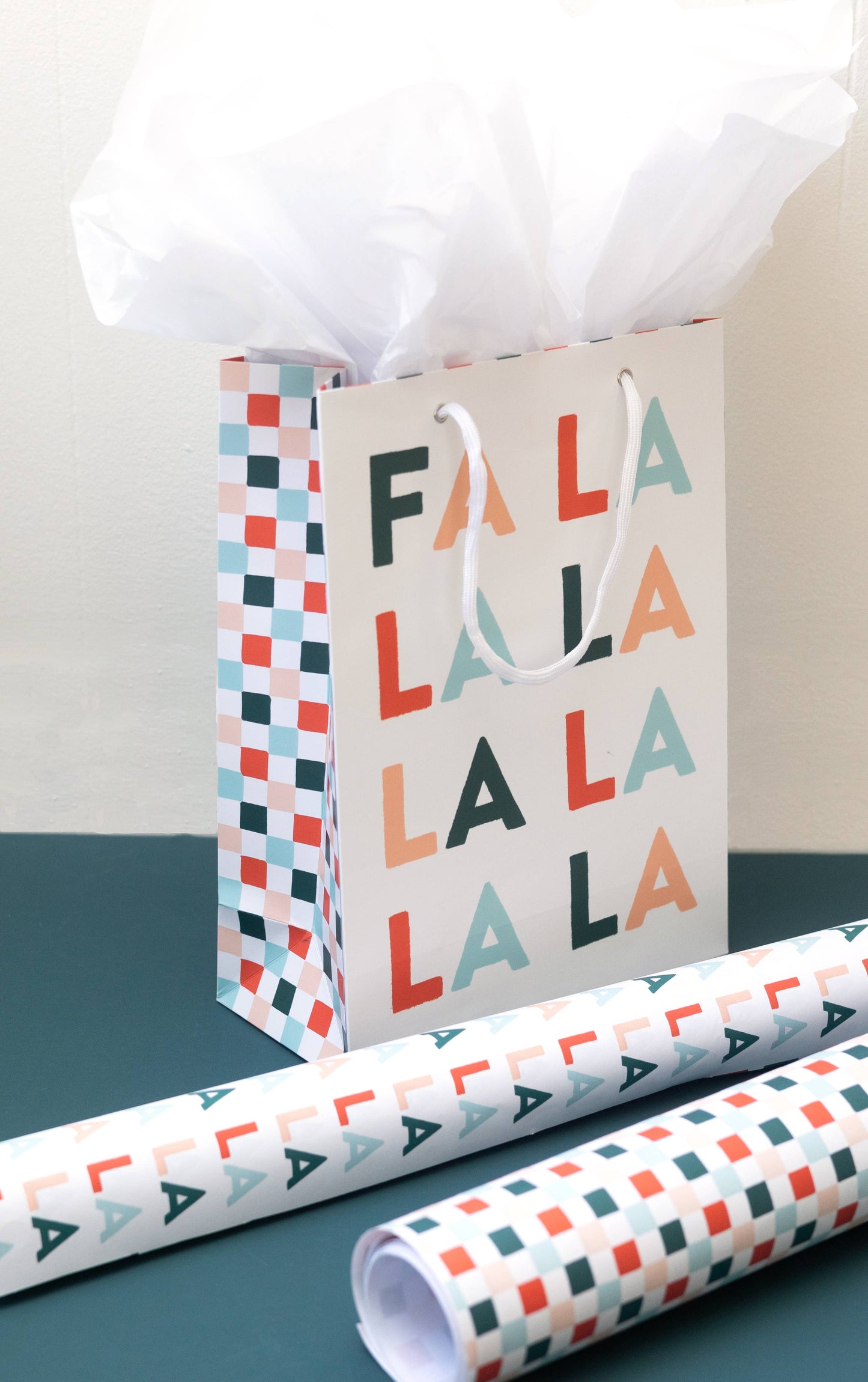FA LA LA Lettered Wrapping Paper Continuous Roll
