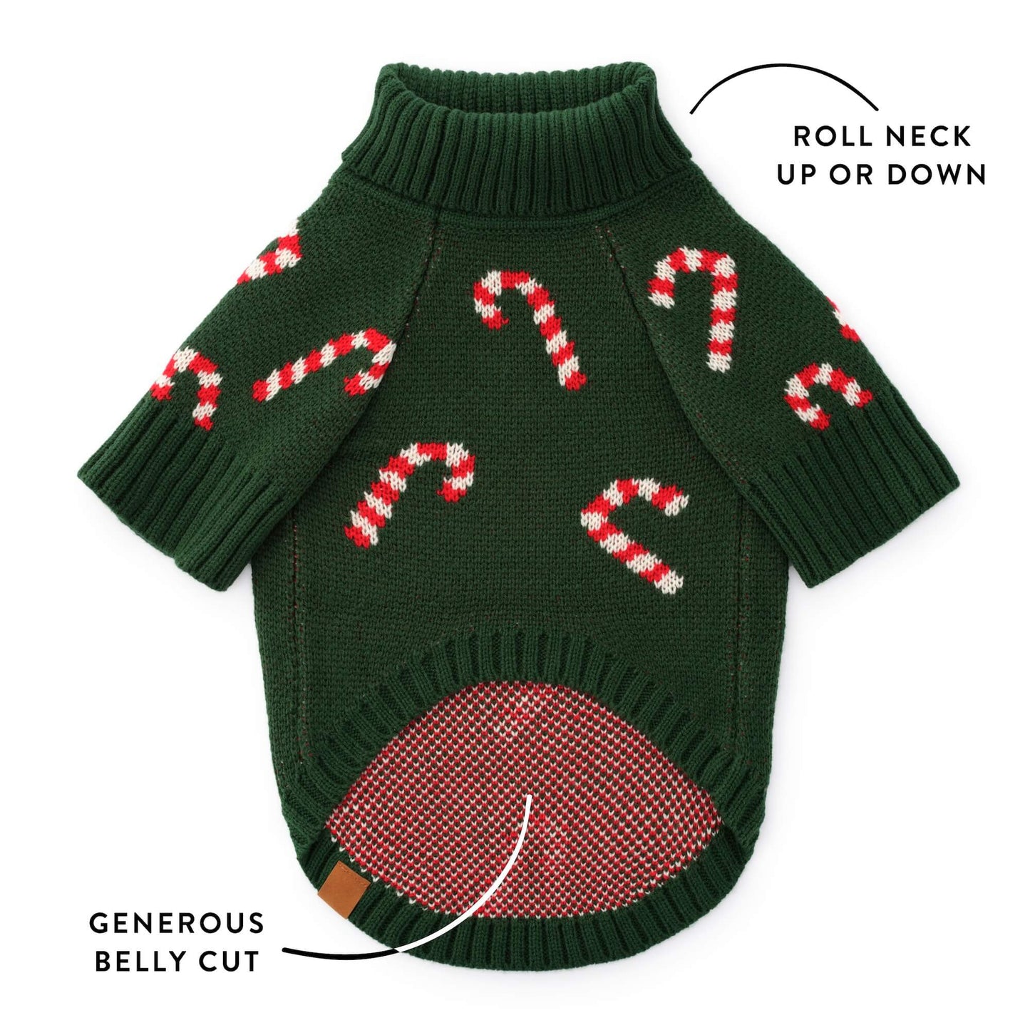 Candy Canes Holiday Dog Sweater