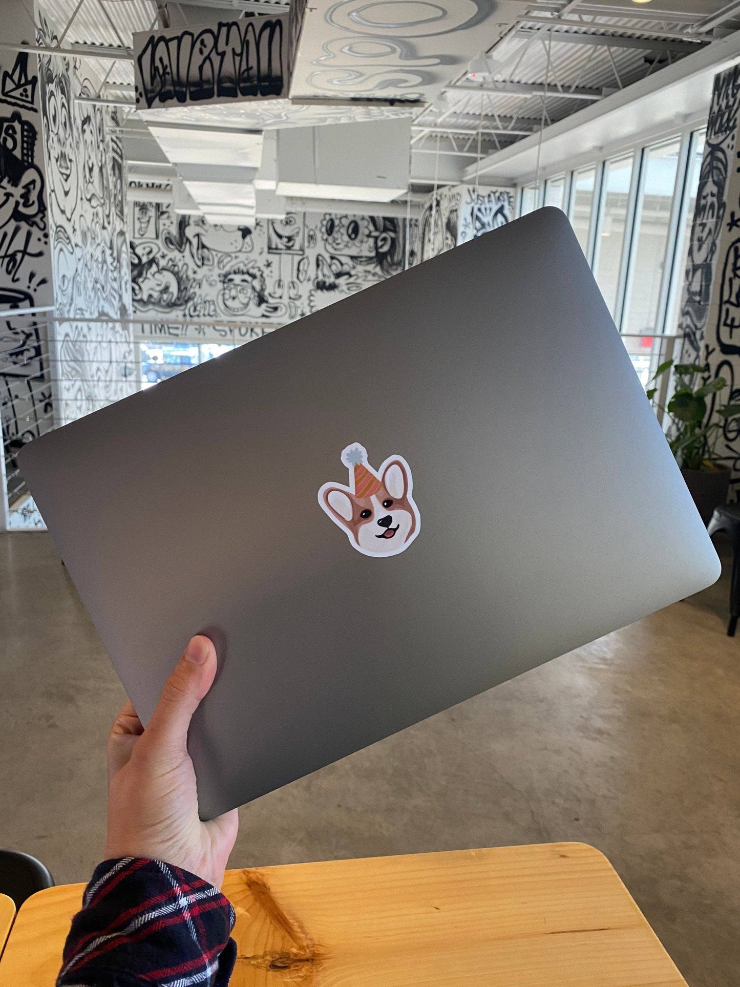 Corgi Party Hat Sticker