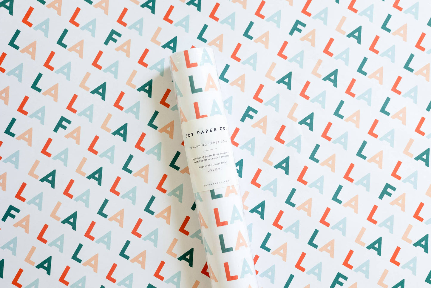 FA LA LA Lettered Wrapping Paper Continuous Roll