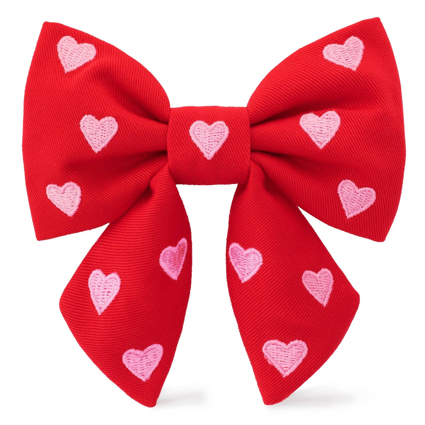 Hearts Embroidered Lady Dog Bow for Collar
