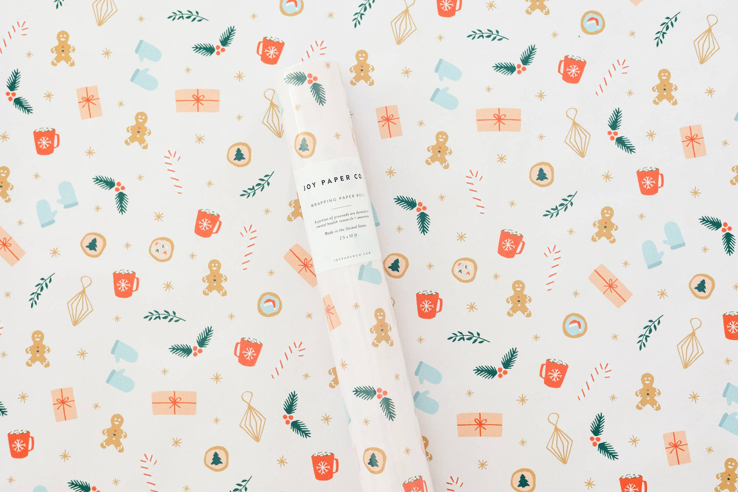 Pink Holiday Pattern Wrapping Paper Continuous Roll