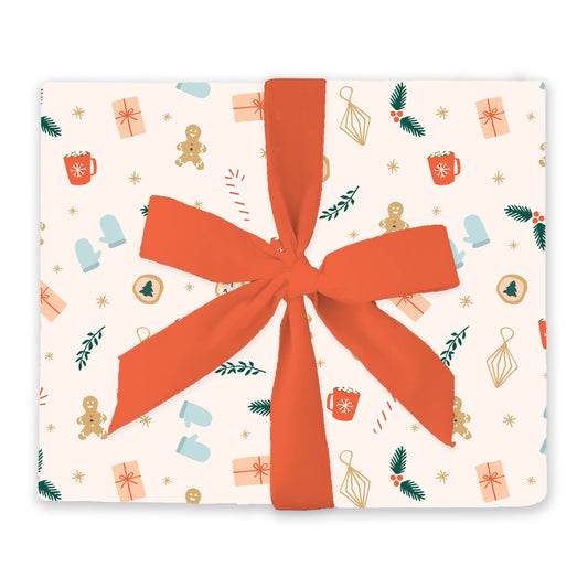 Pink Holiday Pattern Wrapping Paper Continuous Roll