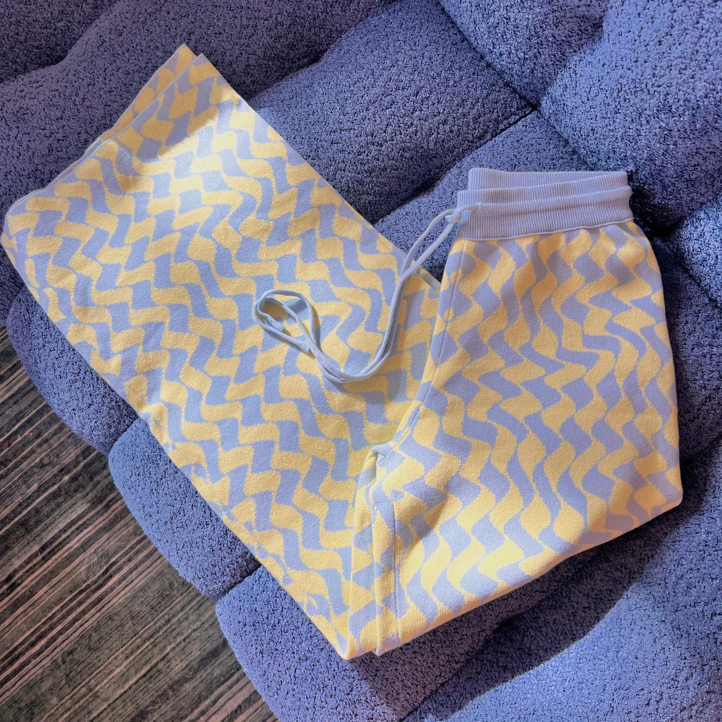 Seaside Swirl Cotton Wide Legs Lounge Pant