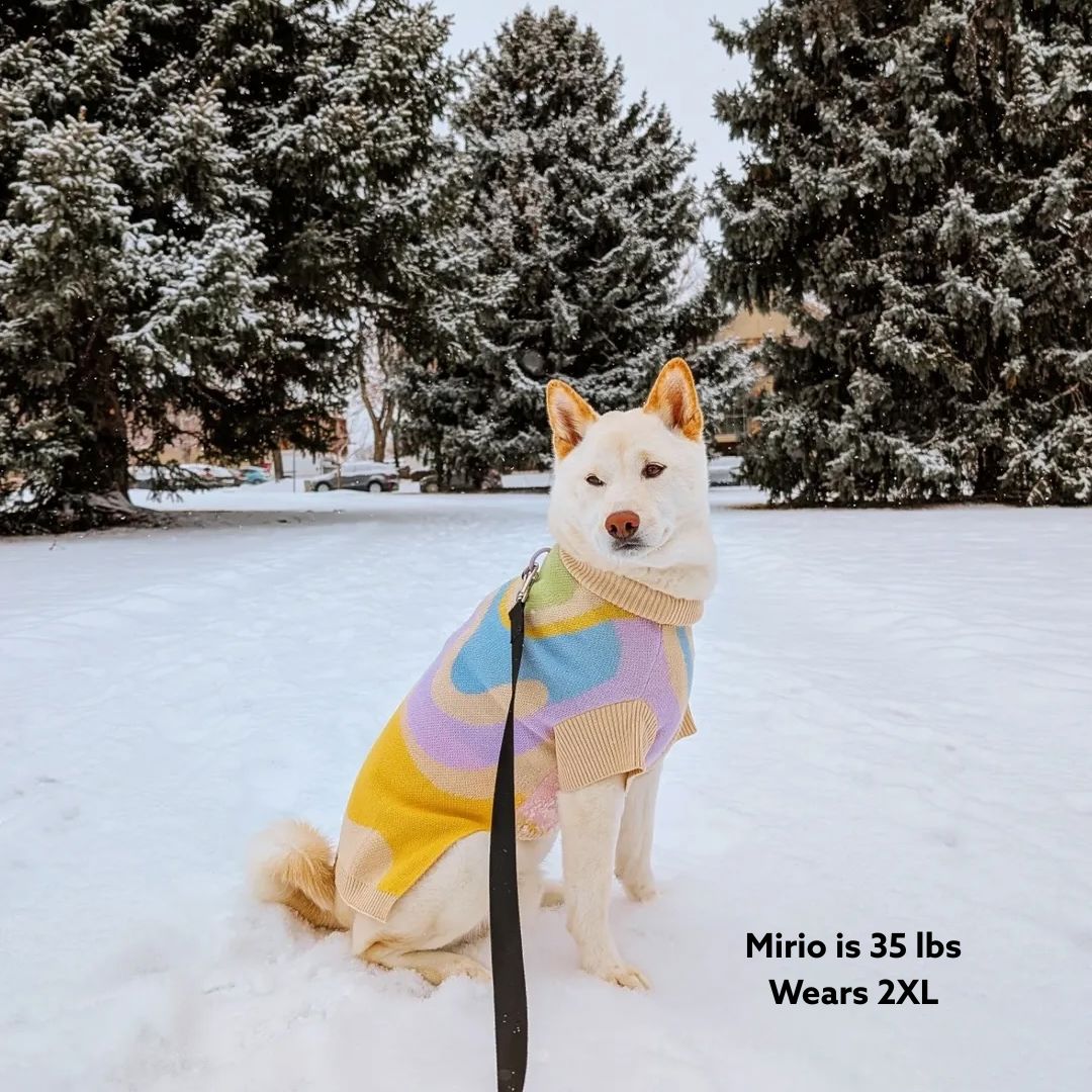 Wavy Knitted Dog Sweater